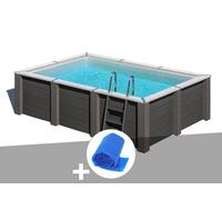 Kit piscine composite Gré Avant-Garde carrée 4,55 x 3,15 x 1,26 m + Bâche à bulles