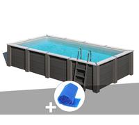Kit piscine composite Gré Avant-Garde carrée 5,95 x 3,15 x 1,26 m + Bâche à bulles