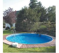 Kit Piscine Enterrable - AQUALUX - Piscine Acier - Ronde - 450 x 450 cm - Hauteur 120cm avec échelle et système filtration