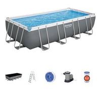 Bestway Piscine hors-sol Power Steel 549x274x122 cm – Filtre cartouche 5 678 L/h, bâche et échelle
