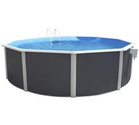 Kit piscine hors-sol acier Toi ANTHRACITE CANARIAS ronde Ø 460x120cm filtre à sable