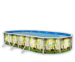 Kit piscine hors-sol acier Toi BOSQUE ovale 7.30 x 3.66 x 1.20m décor bosquet