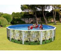 Kit piscine hors-sol acier Toi BOSQUE ronde Ø 3.50 x 1.20m décor bosquet
