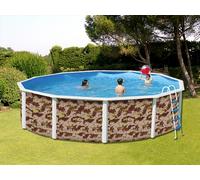 Kit piscine hors-sol acier Toi CAMUFLAJE ronde Ø 6.40 x 1.20m décor camouflage