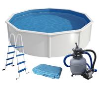 Kit piscine hors-sol acier Toi CANARIAS CIRCULAR ronde Ø 3.50 x 1.20m laqué blanc