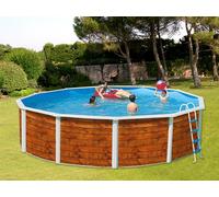 Kit piscine hors-sol acier Toi ETNICA ronde Ø 5.50 x 1.20m décor bois