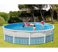 Kit piscine hors-sol acier Toi MOSAICO ronde Ø 5.50 x 1.20m décor mosaïque