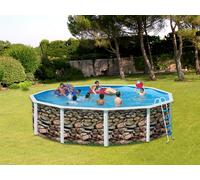 Kit piscine hors-sol acier Toi MURO ronde Ø 5.50 x 1.20m décor pierre