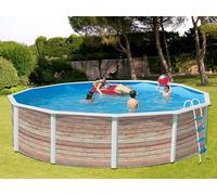 Kit piscine hors-sol acier Toi PINUS ronde Ø 4.60 x 1.20m décor bois