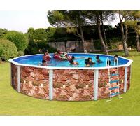 Kit piscine hors-sol acier Toi ROCALLA ronde Ø 4.60 x 1.20m décor pierre