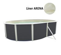 Kit Piscine hors sol ovale TOI 550x336x132 Anthracite Magnum Compact - Filtre à sable 3,6m3-h -Liner couleur sable-Échelle