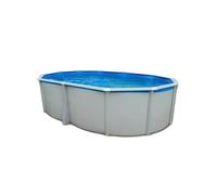 Kit Piscine hors sol ovale TOI - 550x366x132 cm Ibiza Prestigio - Filtre à sable 7,9m3-h -Liner 0,6 - Échelle de sécurité - tapis