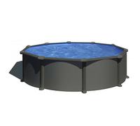 Kit piscine hors sol ronde Ø 4.80 m x H.1.22 m - acier gris anthracite