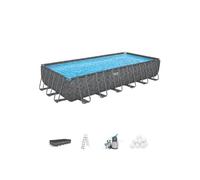 Kit Piscine hors sol tubulaire - APX 365 - 732 x 366 x 132 cm - Rectangulaire (Filtre a sable, 250 g polysphere, échelle, b
