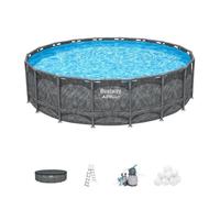 Kit Piscine hors sol tubulaire BESTWAY - APX 365™ - 549 x 132 cm - Ronde (Filtre à sable, 250 g polysphère, échelle, bâche)