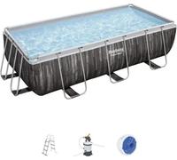 Kit Piscine hors sol tubulaire BESTWAY - Power Steel - 404 x 201 x 100 cm - Rectangulaire (Filtre a sable, échelle, diffuseur)