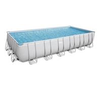 Kit Piscine hors sol tubulaire BESTWAY Power Steel™- 732 x 366 x H 132 cm - Rectangulaire (Inclus pompe, échelle, diffuseur, bâche)
