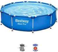 Kit Piscine hors sol tubulaire BESTWAY - Steel Pro - 305 x 76 cm - Ronde (Livrée avec pompe de filtration)