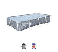Piscine tubulaire rectangulaire Bestway Steel Pro 3,66 x 2,01 x 0,66 m - Effet feuilles