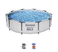 Kit Piscine hors sol tubulaire BESTWAY Steel Pro Max™ - 305 x 76 cm - Ronde (Avec épurateur à cartouche et pompe de filtration)