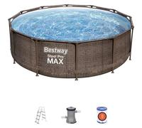 Kit Piscine hors sol tubulaire BESTWAY Steel Pro Max™ - 366 x 100 cm - Ronde (Livrée avec filtre à cartouche, échelle et diffuseur)