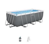 Kit Piscine hors sol tubulaire BESTWAY - Steel Pro Max™ - 412 x 201 x 122 cm - Rectangulaire (Filtre à sable, échelle)