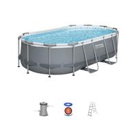 Kit Piscine hors sol tubulaire BESTWAY - Steel Pro MAX™ - 427 x 250 x 100 cm - Ovale (Avec filtre à cartouche, 1 cartouche et échell