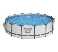 Kit Piscine hors sol tubulaire BESTWAY Steel Pro Max™- 457 x 107 cm - Ronde (Avec pompe de filtration, échelle + bâche)