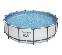Kit Piscine hors sol tubulaire BESTWAY Steel Pro Max - 457 x 122 cm - Ronde (Livrée avec pompe de filtration, échelle, bâche)