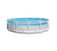 Kit Piscine hors sol tubulaire INTEX - Pris Frame - 427 x 107 cm - Ronde (Pompe, bâche, tapis de sol et échelle) - 26722ND