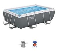 Kit Piscine hors sol tubulaire - Steel Pro MAX™ - 282 x 196 x 84 cm - Rectangulaire (Filtre a cartouche, 1 cartouche) Gris G
