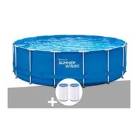 Kit piscine tubulaire Summer Waves Active Frame Pool ronde 4,57 x 1,22 m + 6 cartouches de filtration