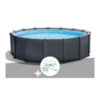 Kit piscine tubulaire Intex Graphite ronde 4,78 x 1,24 m + Kit d'entretien G