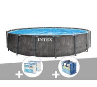 Kit piscine tubulaire Intex Baltik ronde 5,49 x 1,22 m + Bâche à bulles + 6 cartouches de filtration