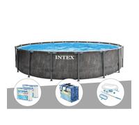 Kit piscine tubulaire Intex Baltik ronde 5,49 x 1,22 m + Bâche à bulles + 6 cartouches de filtration + Kit d'entretien