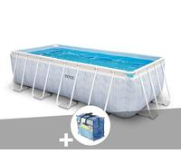 Kit piscine tubulaire Intex Chevron rectangulaire 4,00 x 2,00 x 1,00 m + Bâche à bulles