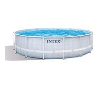 Kit piscine tubulaire Intex Chevron ronde 4,88 x 1,22 m + 6 cartouches de filtration + Aspirateur