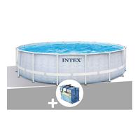 Kit piscine tubulaire Intex Chevron ronde 4,88 x 1,22 m + Bâche à bulles