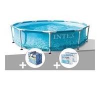 Kit piscine tubulaire Intex Metal Frame Ocean ronde 3,05 x 0,76 m + Bâche à bulles + 6 cartouches de filtration G