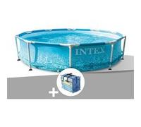 Kit piscine tubulaire Intex Metal Frame Ocean ronde 3,05 x 0,76 m + Bâche à bulles G