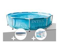 Kit piscine tubulaire Intex Metal Frame Ocean ronde 3,05 x 0,76 m + Bâche de protection + 6 cartouches de filtration