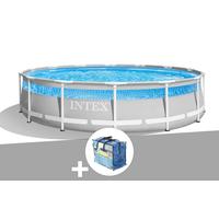 Kit piscine tubulaire Intex Prism Frame Clearview ronde 4,27 x 1,07 m + Bâche à bulles