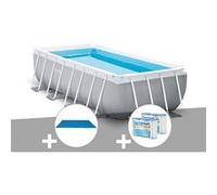 Kit piscine tubulaire Intex Prism Frame rectangulaire 4,00 x 2,00 x 1,00 m + Bâche à bulles + 6 cartouches de filtration G