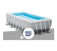 Kit piscine tubulaire Intex Prism Frame rectangulaire 4,88 x 2,44 x 1,07 m + 6 cartouches de filtration Gris G