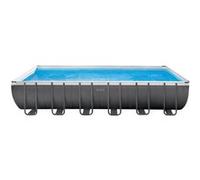 Kit piscine tubulaire Intex Ultra Silver 28362FR 7,32 x 3,66 x 1,32 m Rectangulaire Gris foncé G