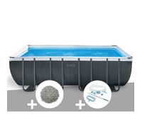 Kit piscine tubulaire Intex Ultra XTR Frame rectangulaire 5,49 x 2,74 x 1,32 m + 10 kg de zéolite + Kit d'entretien