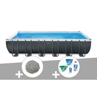 Kit piscine tubulaire Intex Ultra XTR Frame rectangulaire 7,32 x 3,66 x 1,32 m + 20 kg de z?olite + Kit de traitement au chlore