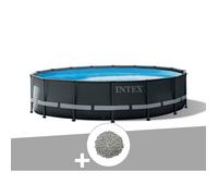 Kit piscine tubulaire Intex Ultra XTR Frame ronde 4,88 x 1,22 m + 20 kg de zéolite
