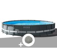 Kit piscine tubulaire Intex Ultra XTR Frame ronde 6,10 x 1,22 m + 20 kg de zéolite