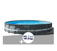 Kit piscine tubulaire Intex Ultra XTR Frame ronde 6,10 x 1,22 m + Kit de traitement au chlore